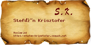 Stefán Krisztofer névjegykártya