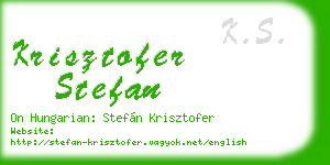 krisztofer stefan business card